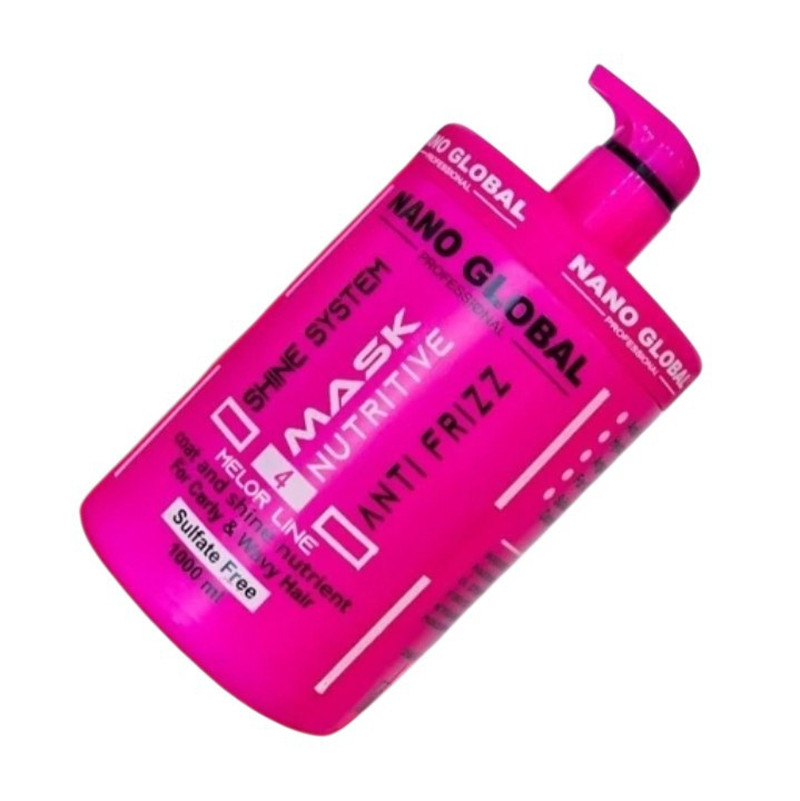 ماسک مو آبرسان نانو گلوبال فاقد سولفات مناسب انواع مو حجم 1000 میلی لیتر