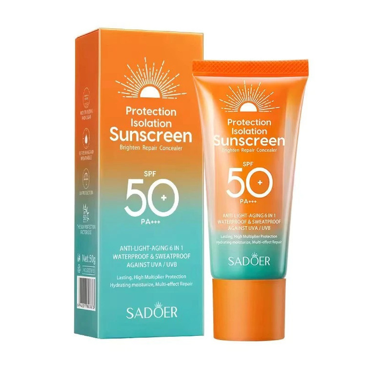کرم ضد آفتاب ضد چروک 6 در 1 سادور SPF 50 وزن 50 گرم SADOER
