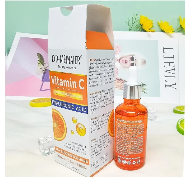سرم مایع ویتامین سی 20% و هیالورونیک اسید DR.MEINAER | روشن کننده، آبرسان و ضد پیری پوست صورت